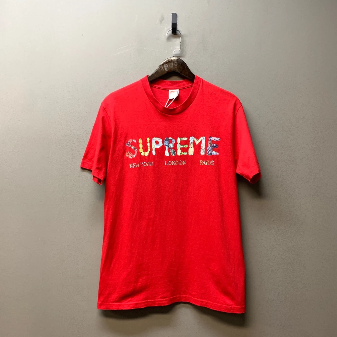 SUPREME 彩虹城市限定短袖 红色 尺码M 成色98新
