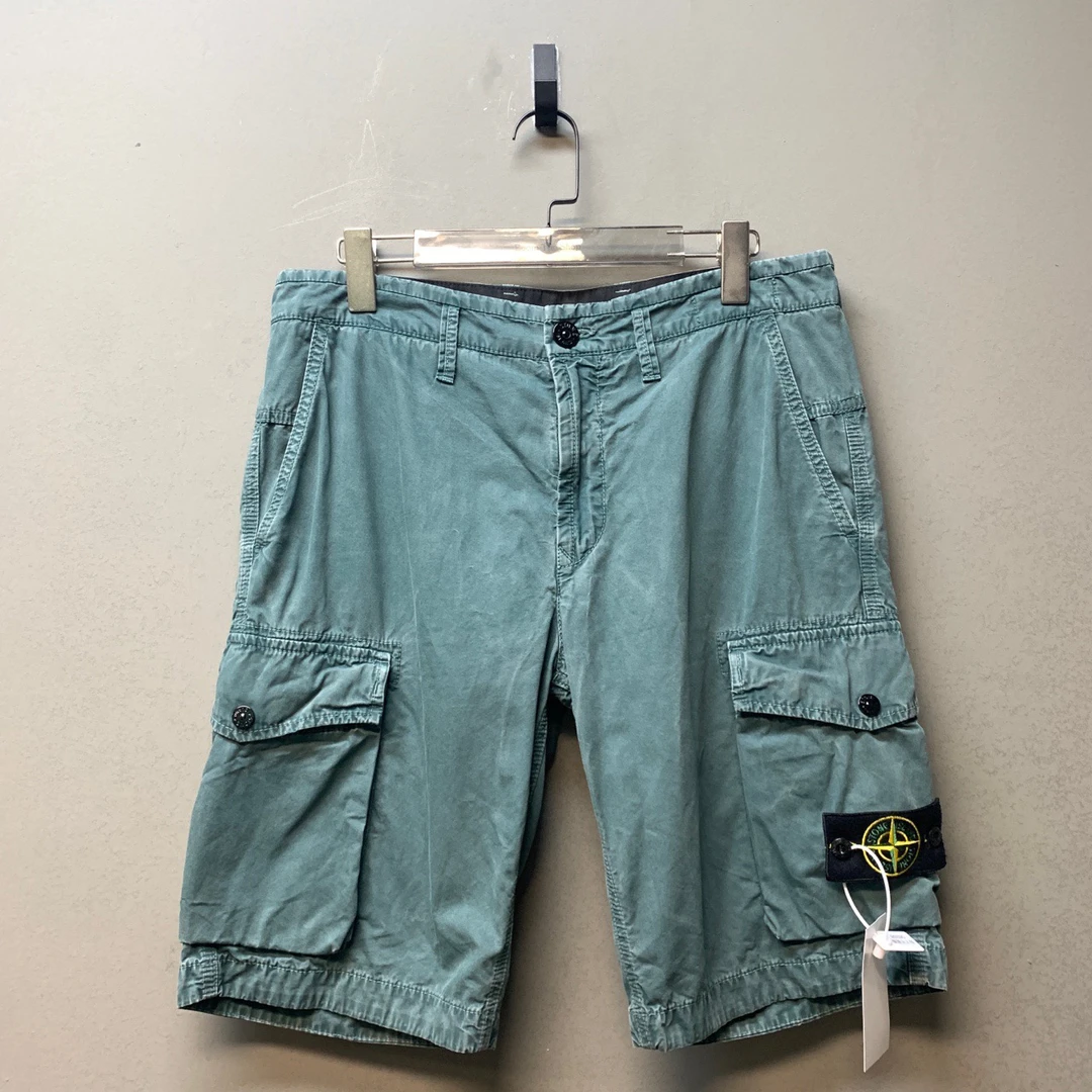 Stone island石头岛/06388/孔雀绿 双口袋工装短裤 全新带吊31码