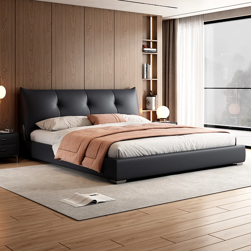 南方生活主卧室大床单人床储物皮艺简约免洗高端软包气压交个朋友