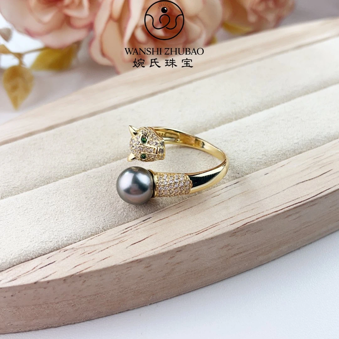 【WE-1260】8-9mm经典素款大溪地豹头戒指经典轻奢素款多样性发一