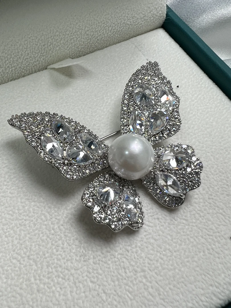 【WE-Z3903】樊欣专享10-11mm网红白色时尚百搭气质天然珍珠胸针