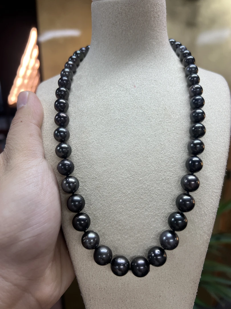 【WE-20241037】10-13mm海水大溪地黑珍珠项链多样性发一