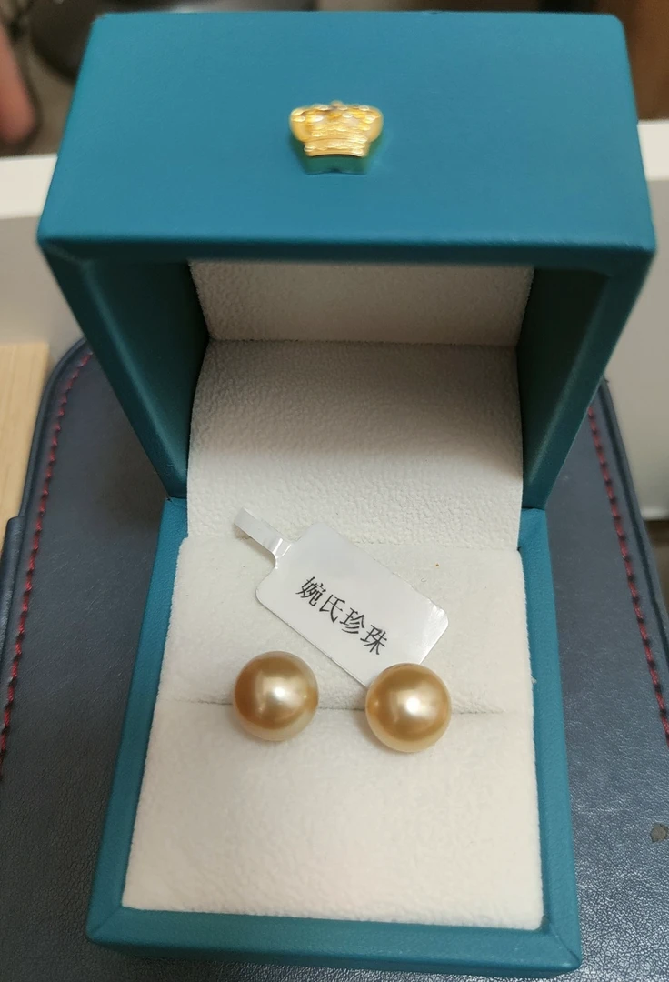 【WE-Z3626】18K金10-11mm海水金珍珠耳钉素款轻奢经典时尚气质耳钉