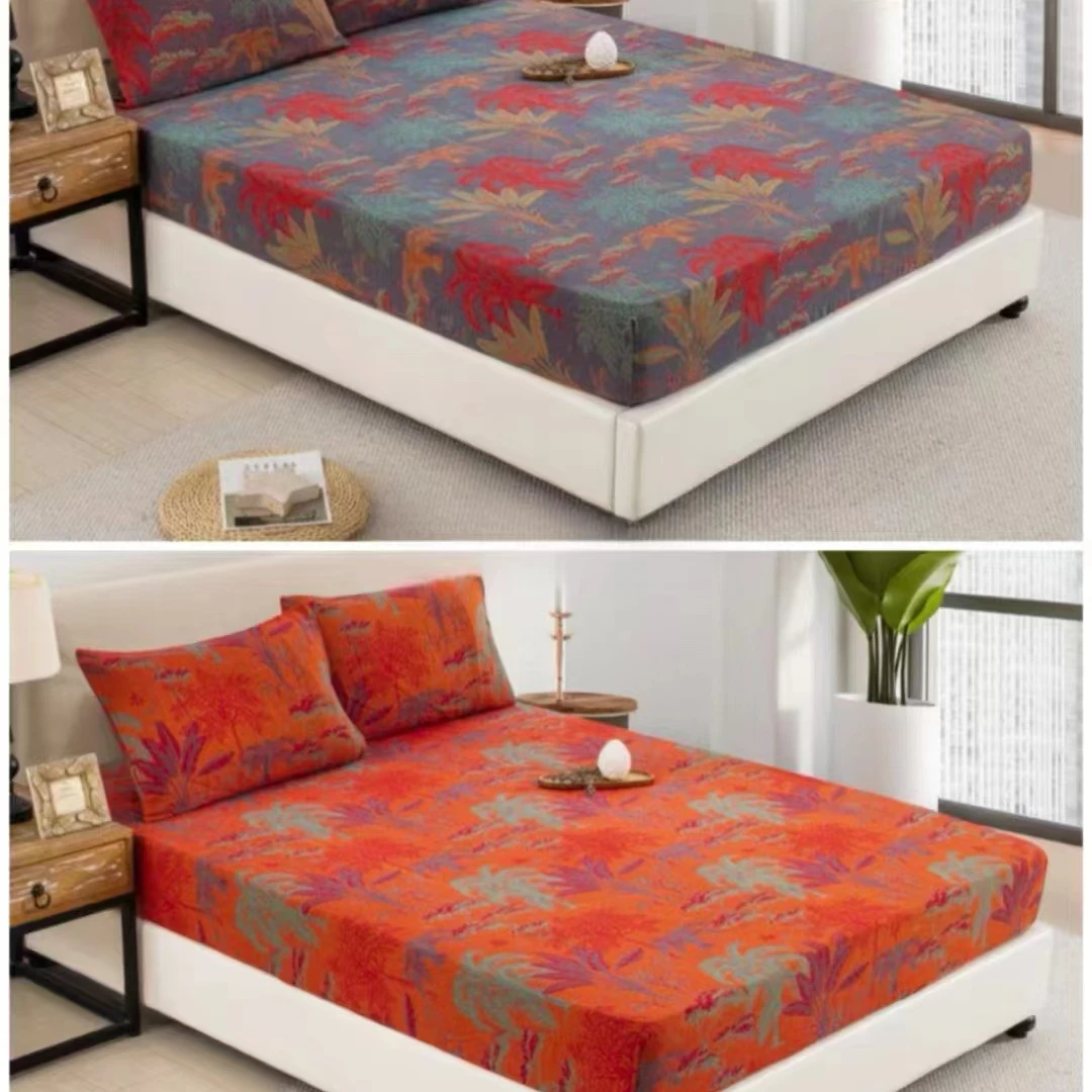 【单件床笠】色织提花全棉双层纱床笠单件柔软透气防滑全包纯棉床品