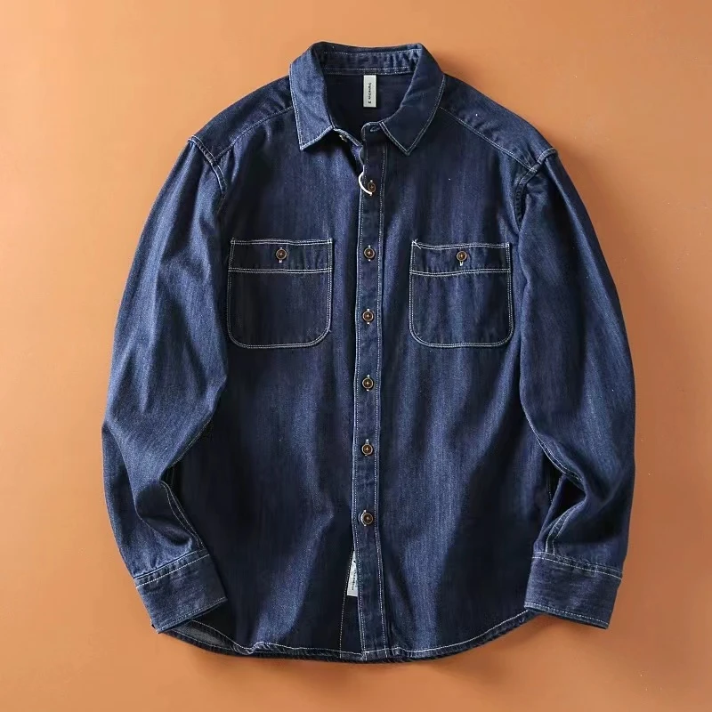 腔调拉满！成衣重工水洗 2023春款网红男士廓形牛仔长袖衬衫外套