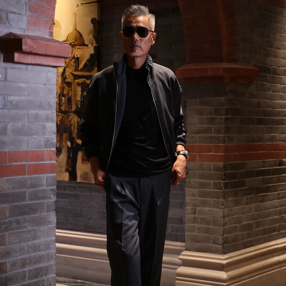 BerMolrol(贝曼伦)立领休闲夹克外套宽松长袖时尚百搭秋季夹克
