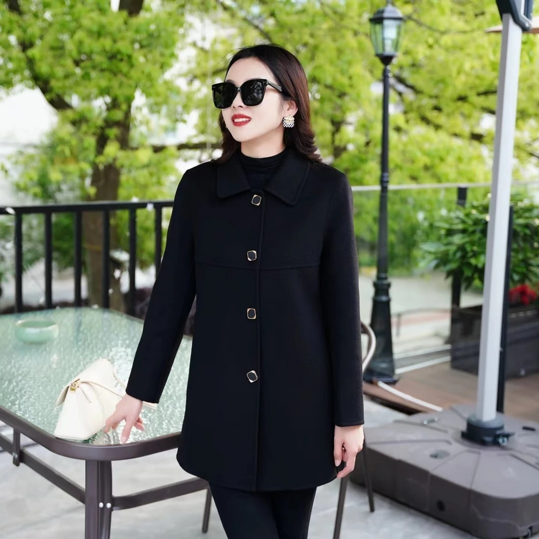 2024春款上新双面羊毛大衣时尚显瘦娃娃领217