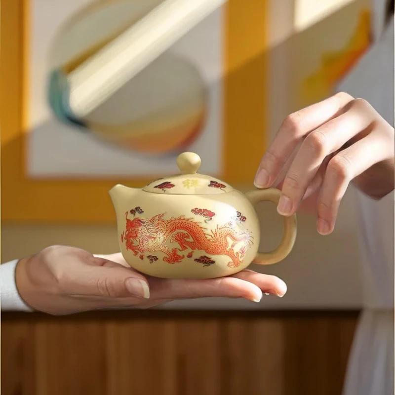 大师级西施壶凤鸣壶中式黄泥蝶恋花泡茶壶龙凤功夫茶具套装家用大