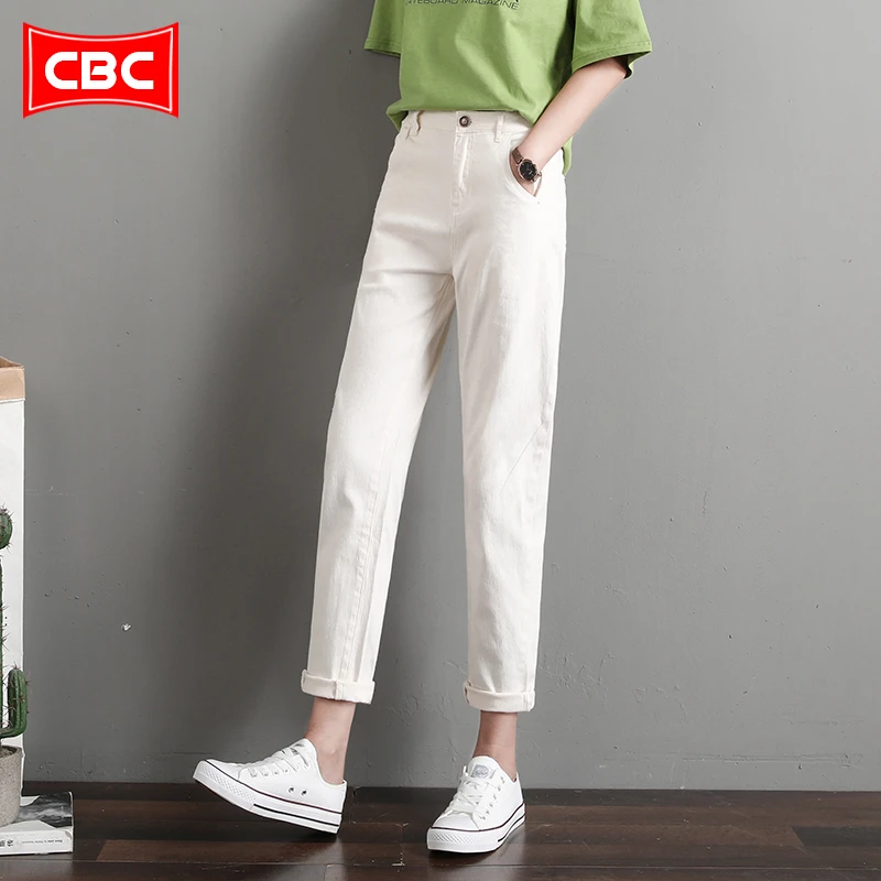 CBC断码缺码清仓特价甩卖数量有限三防白色哈伦牛仔裤女萝卜裤子