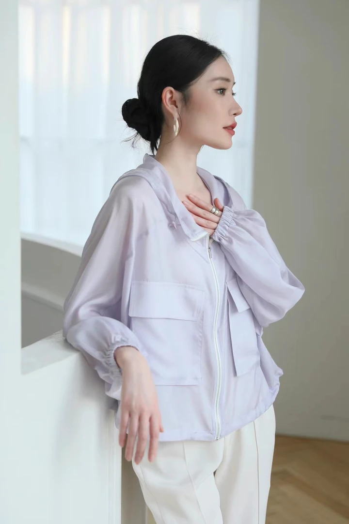 2023夏季真丝桑蚕丝防晒衫抗紫外线