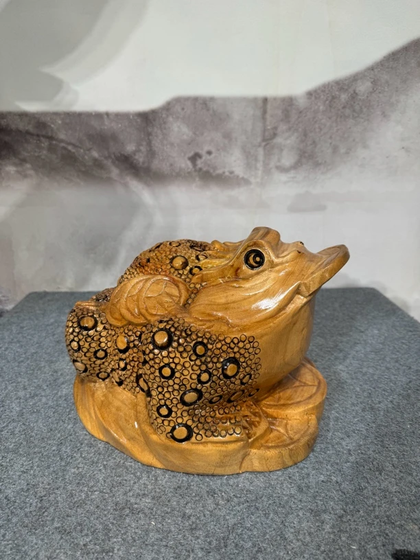 香樟木金蟾摆件招米进宝