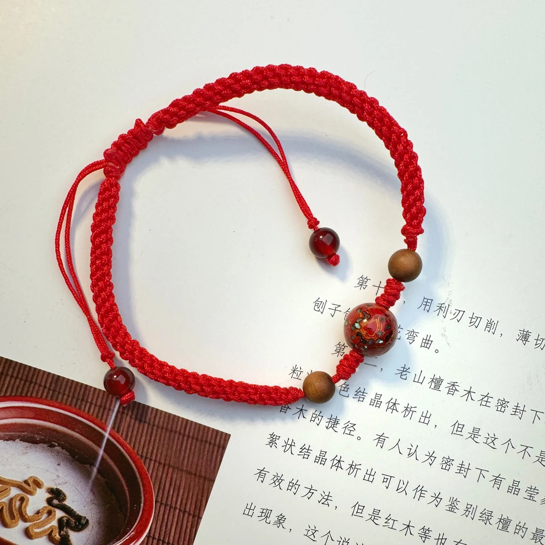非遗大漆珠手工编绳款