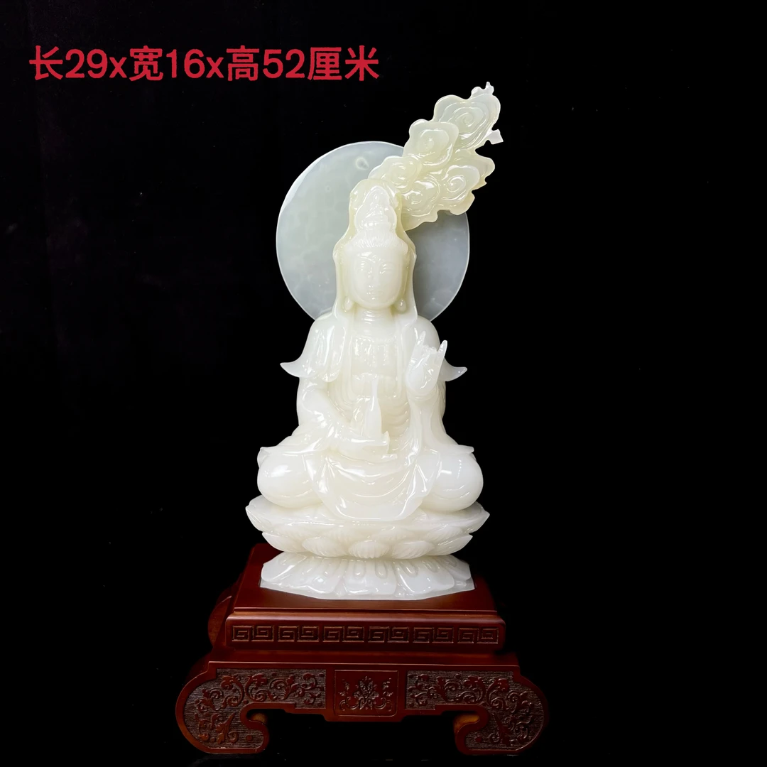 《手工云月观音》天然家居中堂玄关酒柜摆件乔迁送礼公司开业摆件