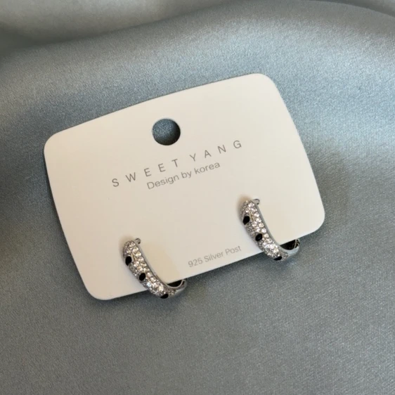 合金合成锆石耳饰 个性满钻豹纹款耳钉zyy202