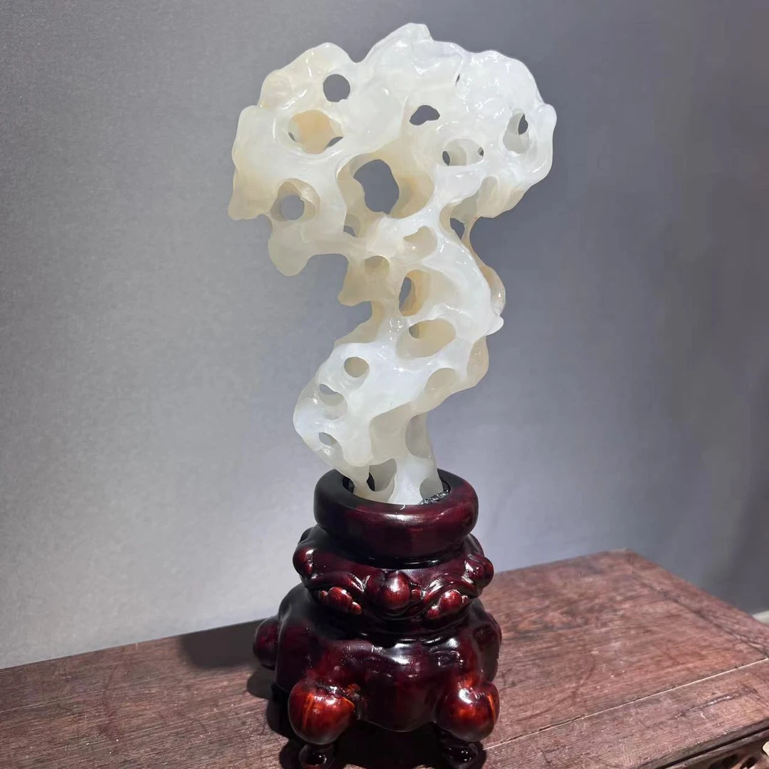 太湖石玉玲珑精品摆件书桌茶桌花架博古架小精品摆件玉玲珑摆件
