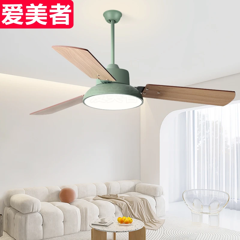 风扇灯2023新款北欧客厅木叶吊扇灯简约餐厅电扇一体吊灯卧室家用