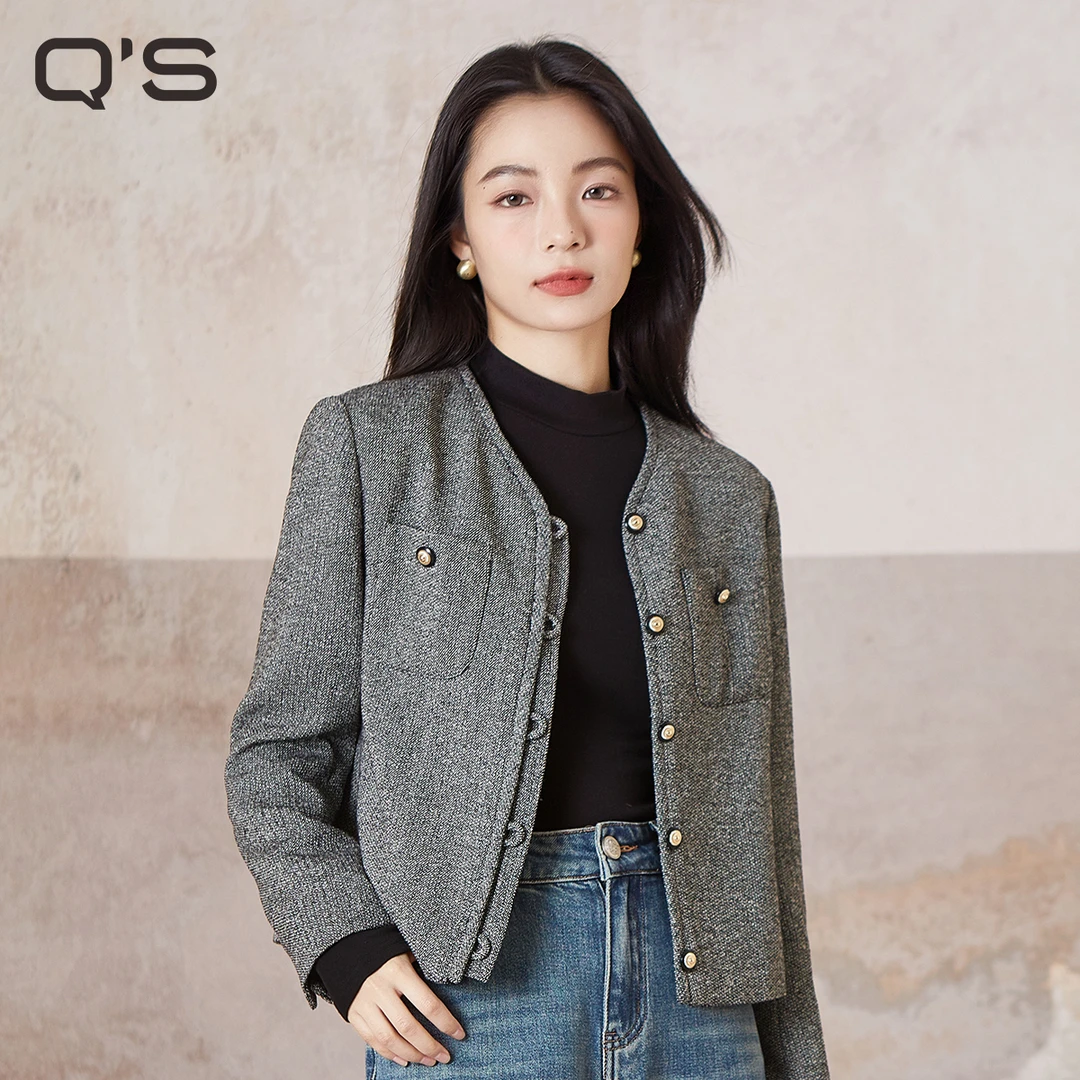 【清仓】秸熙冬季复古优雅休闲小香风短外套气质通勤短上衣4XD2A1