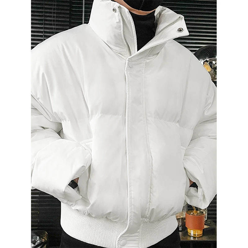 秋冬新款潮流高级感廓形宽松立领短款加厚棉服夹克外套保暖