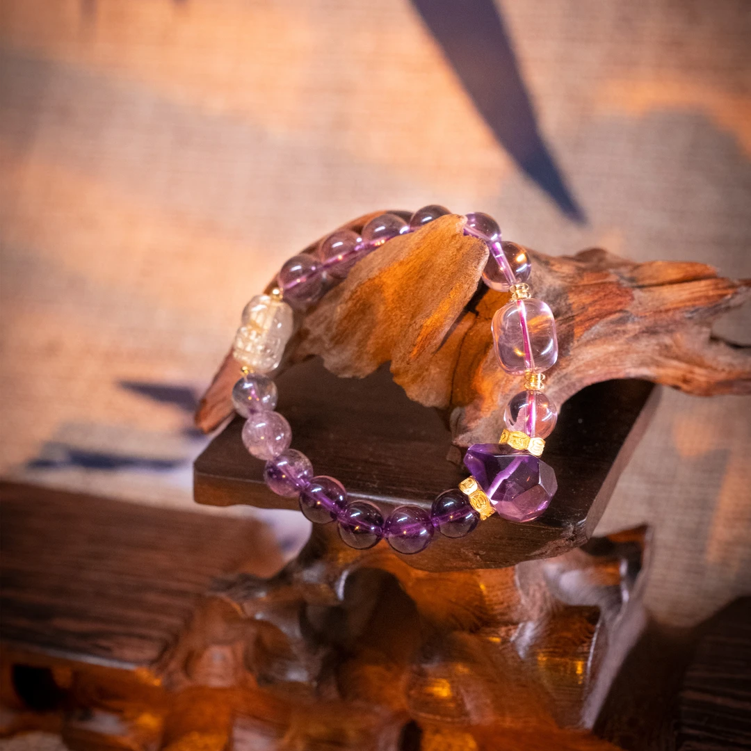 【九紫】四水珠宝紫水晶超七水晶气质古风手串（多样性发货）