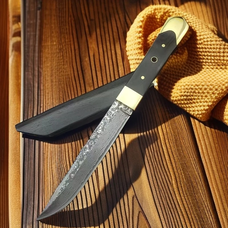 龙鳞 大马士革VG加厚实木柄鞘水果刀手把肉刀