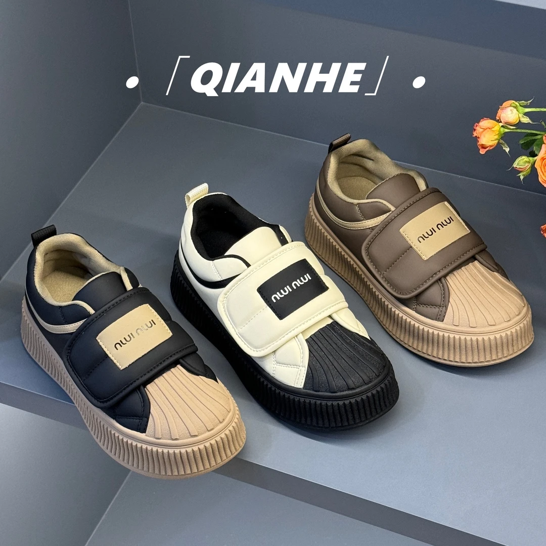 「Qan'h千合女鞋」•贝壳头魔术贴2023新款百搭休闲女鞋（9913）