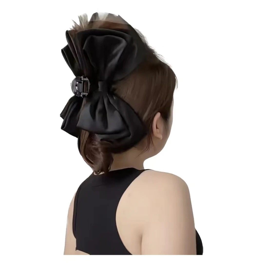 二狗同款大蝴蝶结抓夹气质黑色轻奢时尚发饰