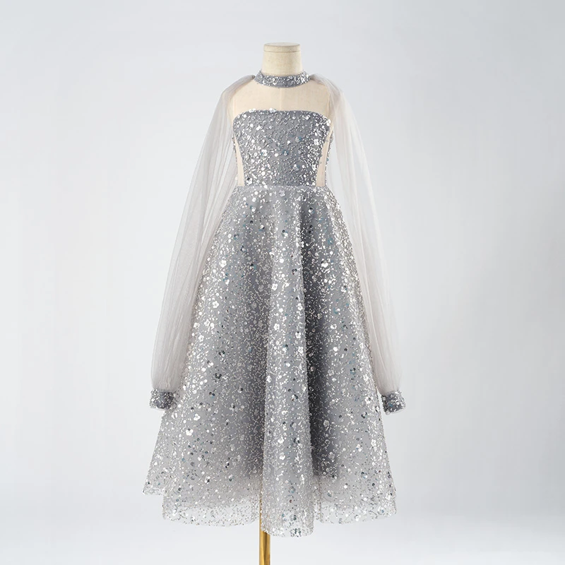 朵拉说儿童礼服裙冬高端女童婚纱生日花童公主裙主持人钢琴演出服