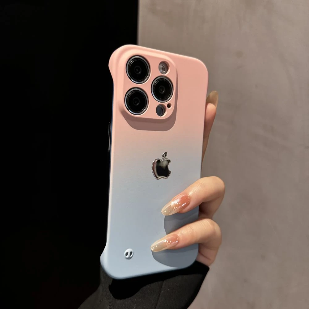 渐变双色无边框适用苹果16promax手机壳个性iPhone15潮牌13网红14