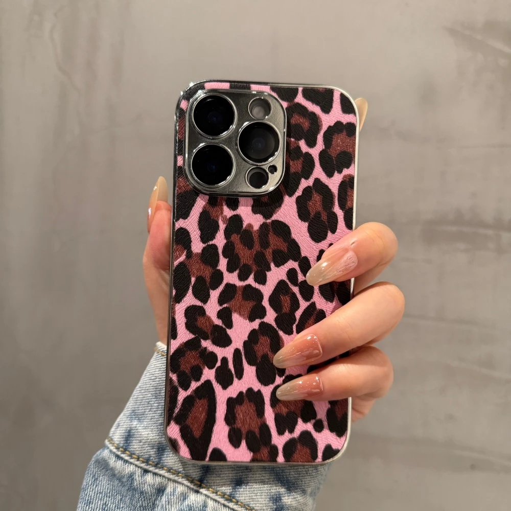 秋冬复古豹纹适用苹果16promax手机壳简约iPhone15高级感14时尚13