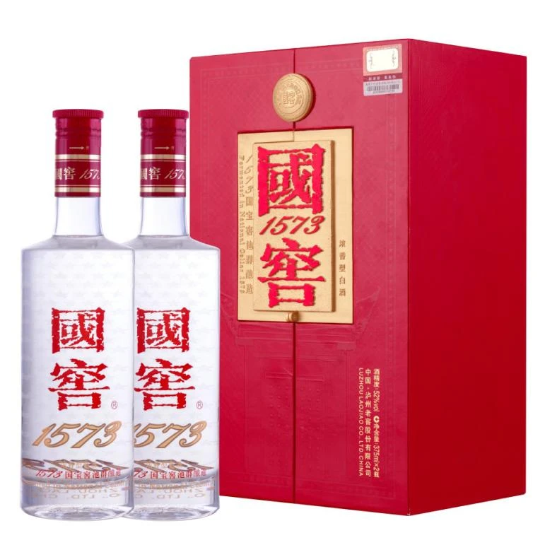 国窖1573 国窖1573双支礼盒瓶储年份酒2010版52度白酒52度375ml*2