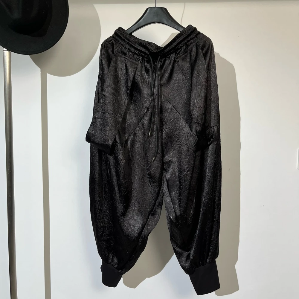 夏季设计款宽松束脚灯笼裤男女潮流嘻哈雅痞发型师九分哈伦裤