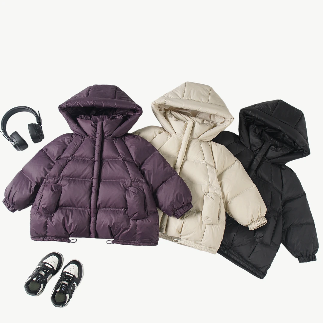 【主播推荐】2024冬款时尚儿童连帽羽绒服XGS112