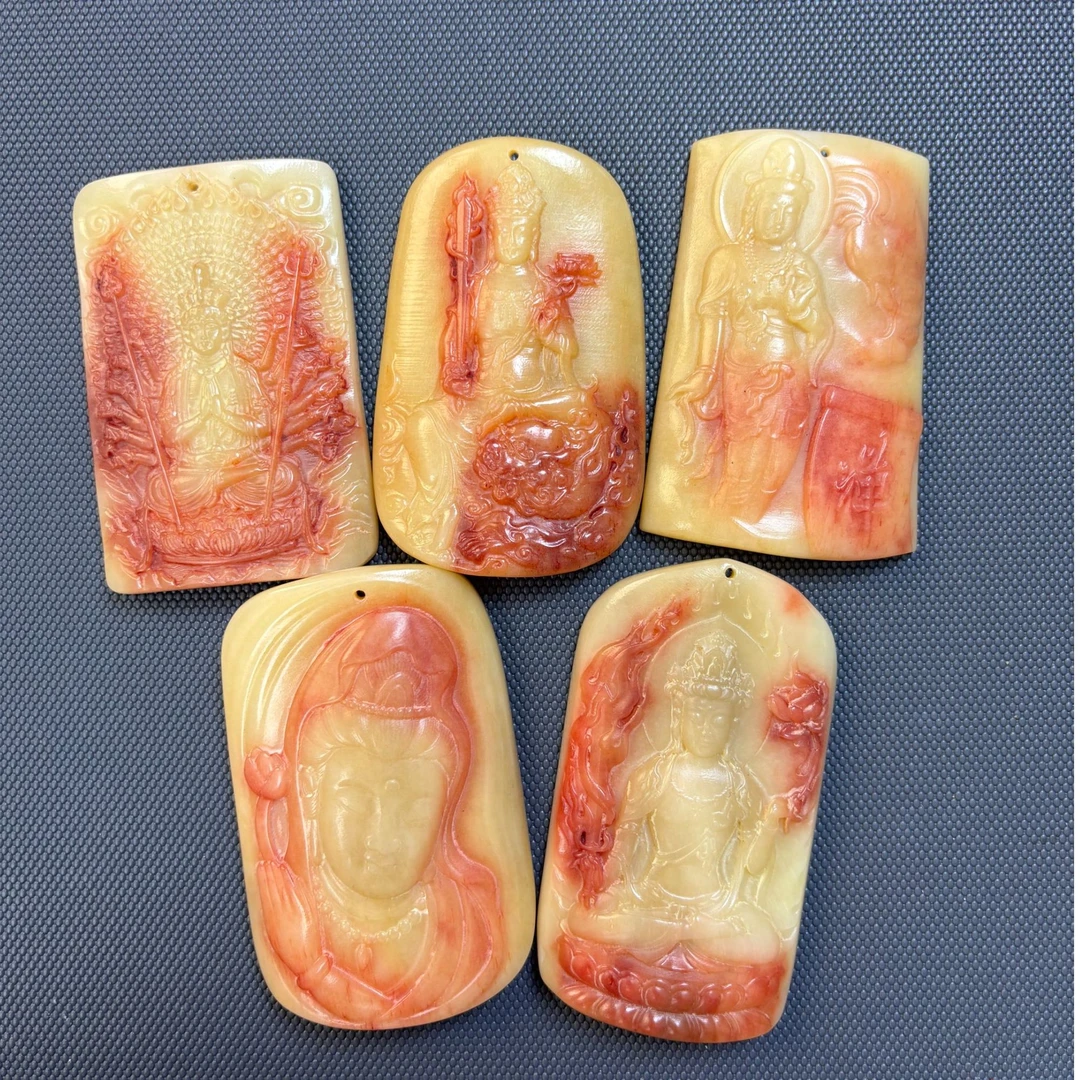 非金属珐琅吊坠 重工雕刻无事牌吊坠 C42