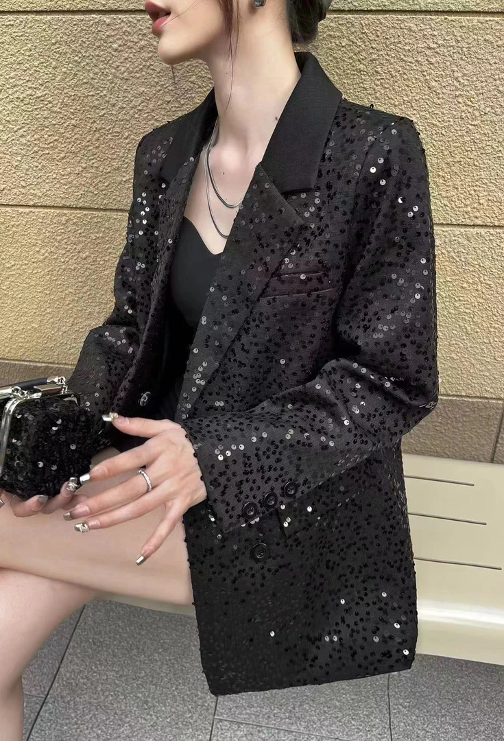 dil推荐2024年亮片秋款西装外套轻奢