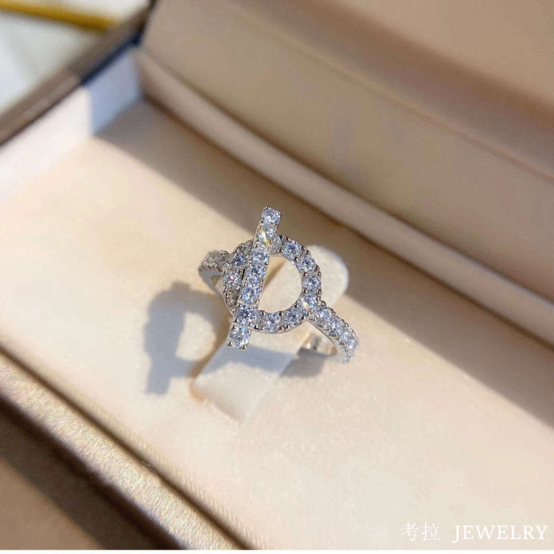 铜合金戒指 微镶猪鼻子戒指小Q小众轻奢高级感指环ins潮配饰