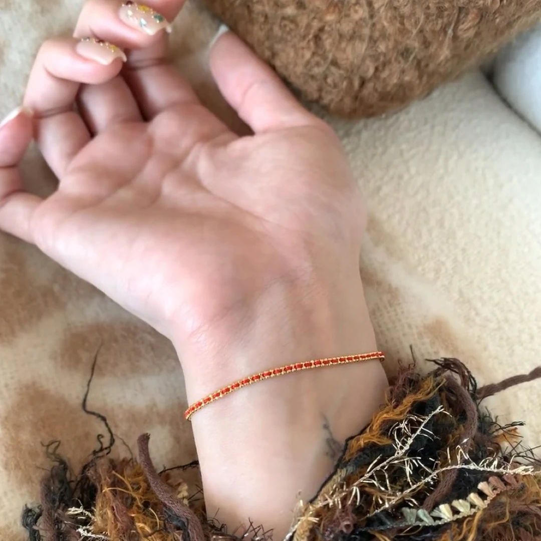 钛钢手链 本命红绳何家同款手链
