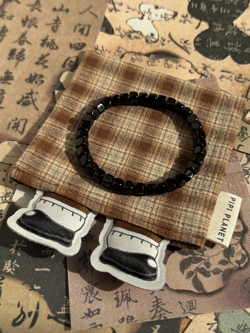 【沐澜|六方|单圈】黑金原生态椰蒂六方6*5手串