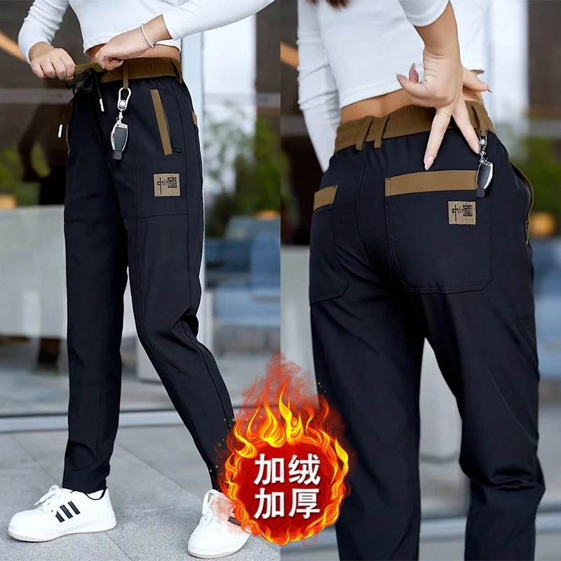2024秋冬男士休闲裤宽松中国潮流国潮风直筒裤松紧腰防盗拉链长裤