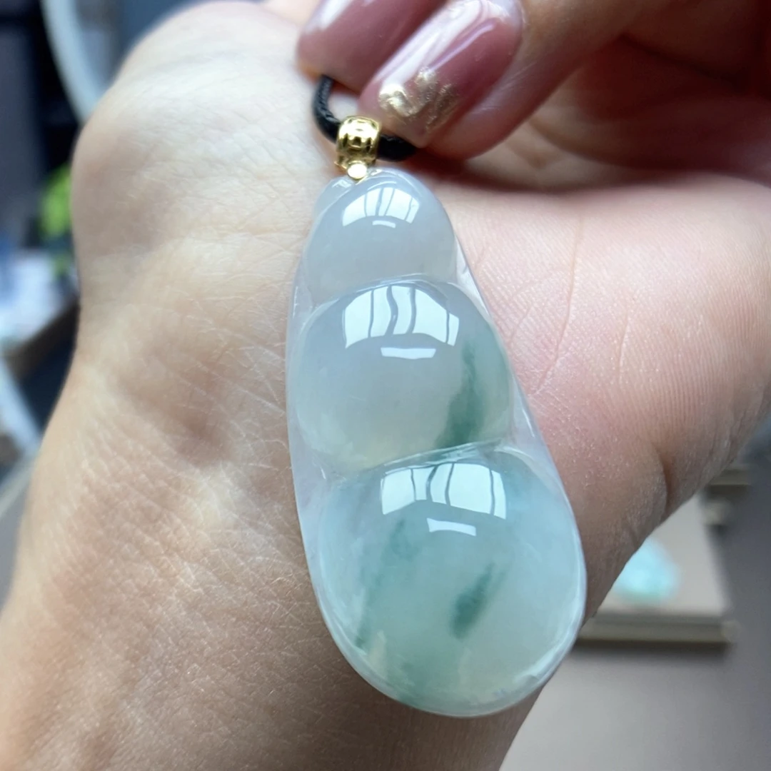 翡翠颈饰18K金镶嵌吊坠11