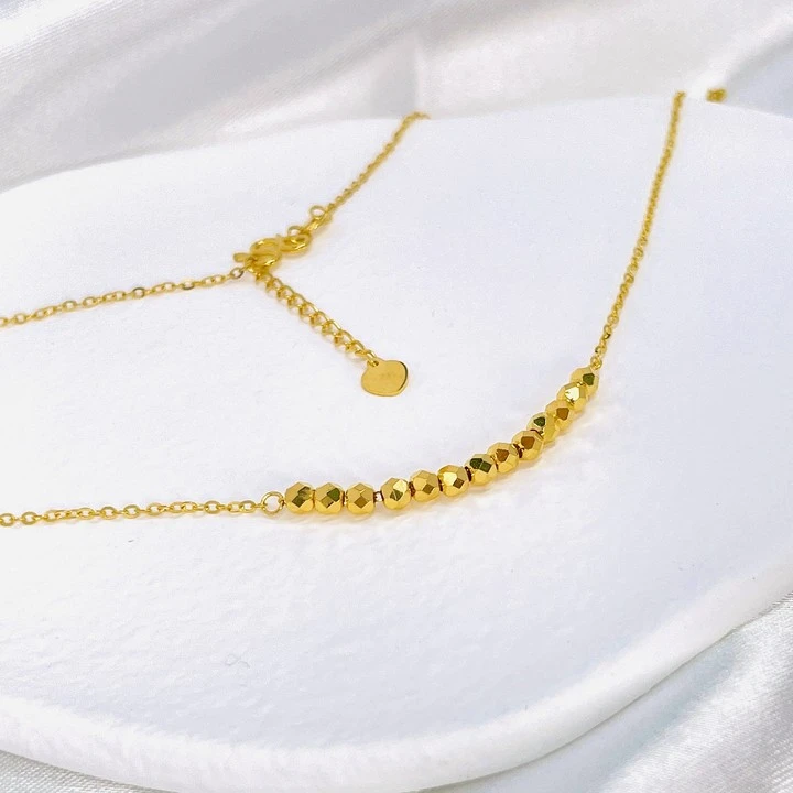 【赛菲尔5G精品】足金999蹦迪珠黄金套链 七夕5GTS0240007
