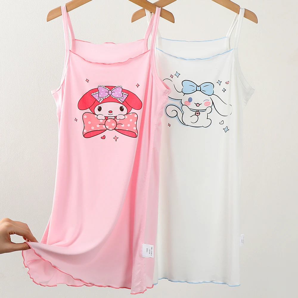 女童睡衣吊带裙莫代尔睡裙夏季薄款公主空调小女孩宝宝家居服冰丝