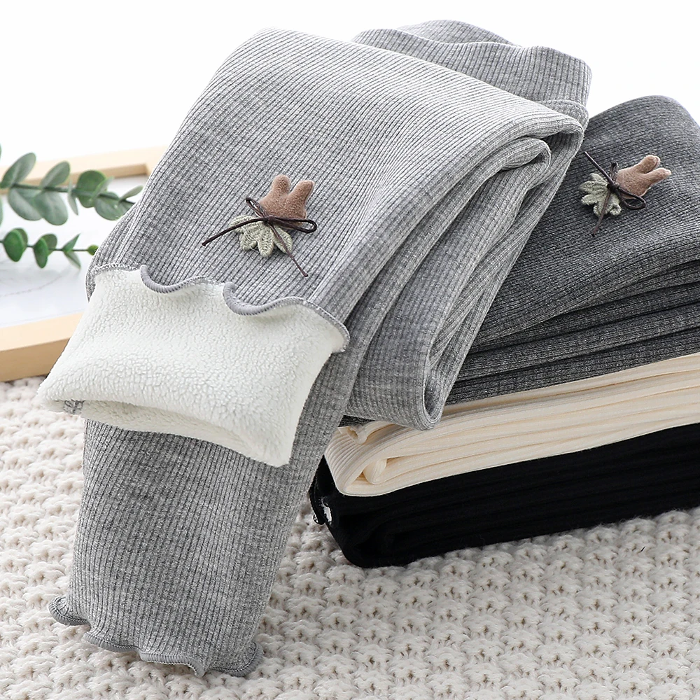 女童加绒外穿裤子秋冬加绒加厚儿童打底裤小女孩中大童一体绒棉裤