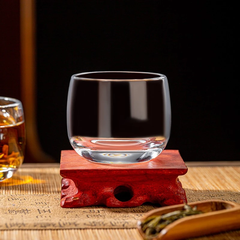 家用高档创意中式耐热透明无铅水晶玻璃茶杯酒杯茶杯