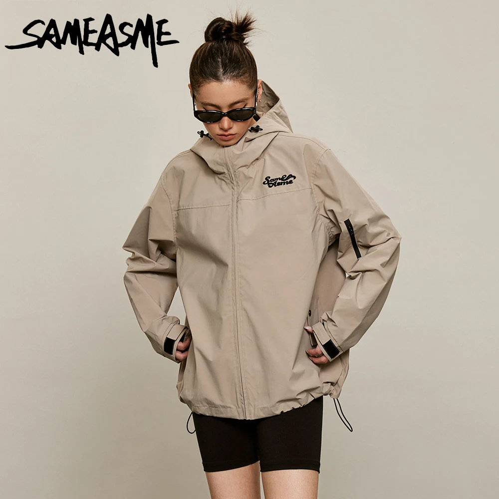 SAMEASME 复古户外登山冲锋衣防风防水秋季新款女设计感原创上衣