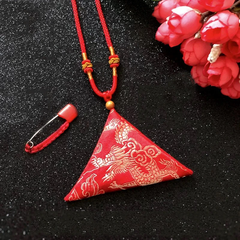 首饰袋 免缝刺绣三角形平安福袋装护身符袋空袋随身佩戴带挂绳