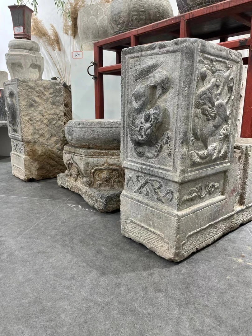 陕西关中黑青石 四平门墩