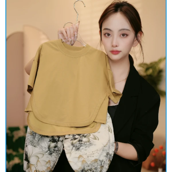 【XT0259】2024夏季新款儿童中性风时尚休闲宽松T恤