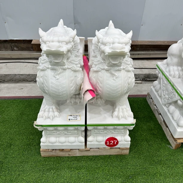 石雕貔貅一对汉白玉大理石青石石头家用酒店别墅公司门口摆件