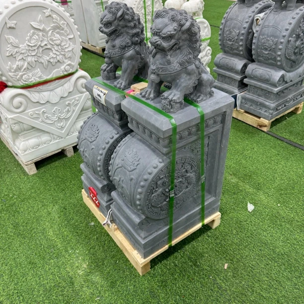 石雕门墩一对汉白玉抱鼓石小象石鼓青石貔貅狮子石鼓门口摆件