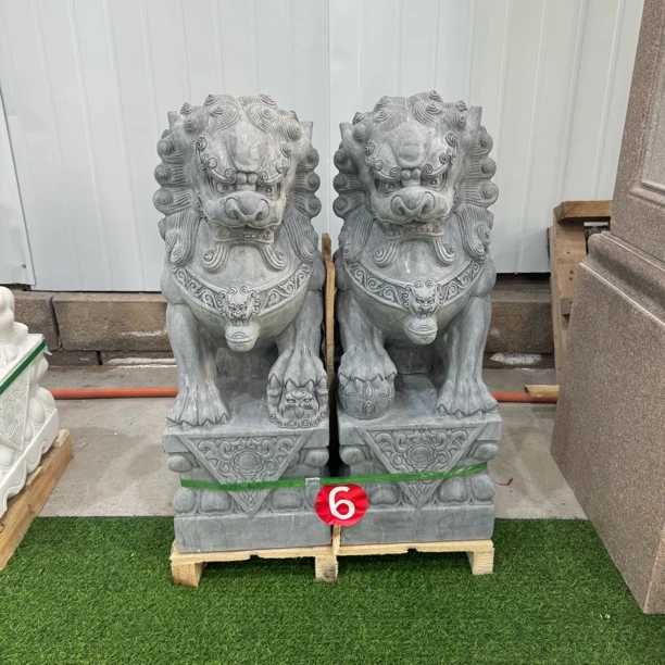 石雕青石狮子一对家用庭院看门汉白玉别墅大型石狮子